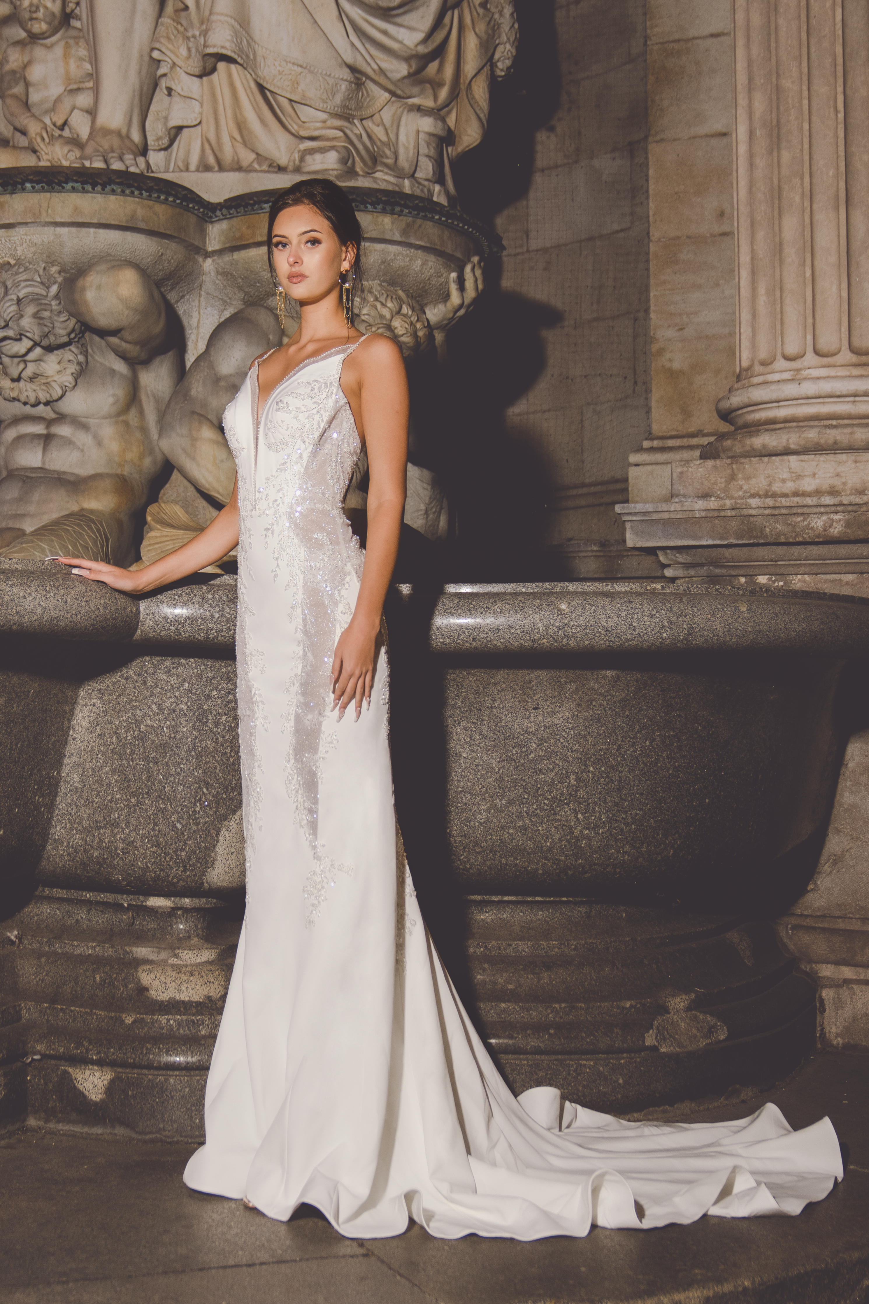 Mabel - Sheath Wedding Dress with Lace - Maxima Bridal