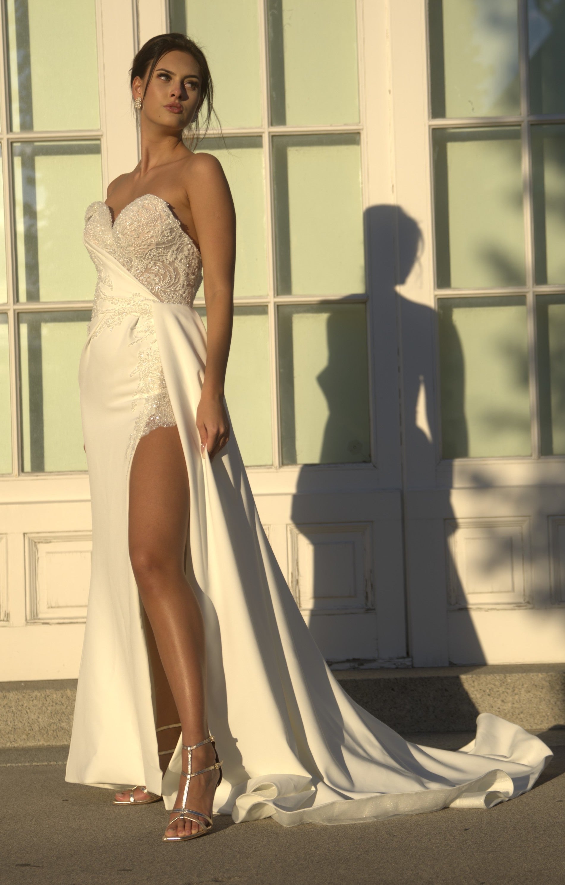 Angelina - A-line Wedding Dress with Side Slit - Maxima Bridal