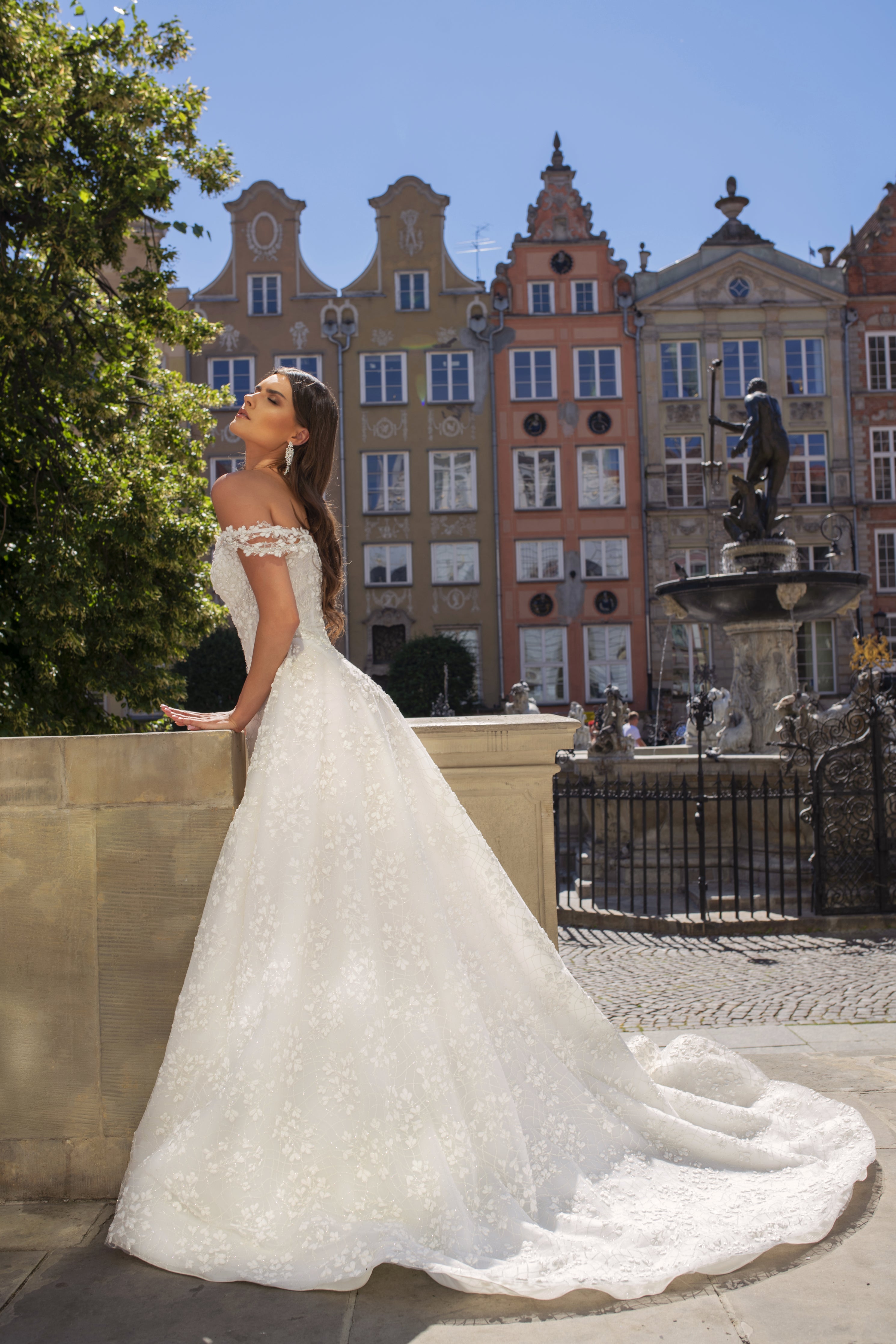 Vanessa - Off the Shoulder Ball Gown with 3D Floral Lace - Maxima Bridal
