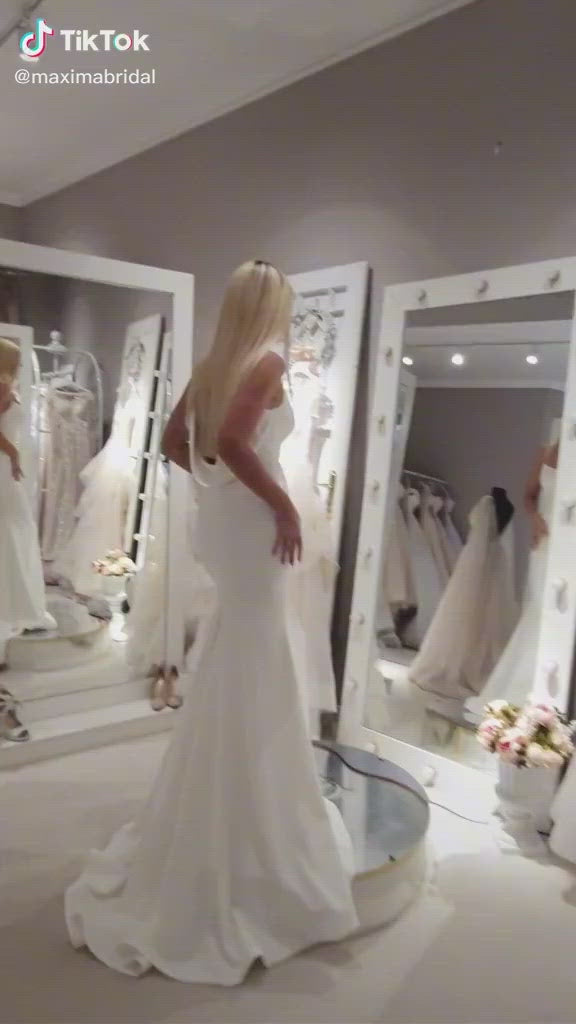 Julienne - Modern Scoop Back Sheath Wedding Dress