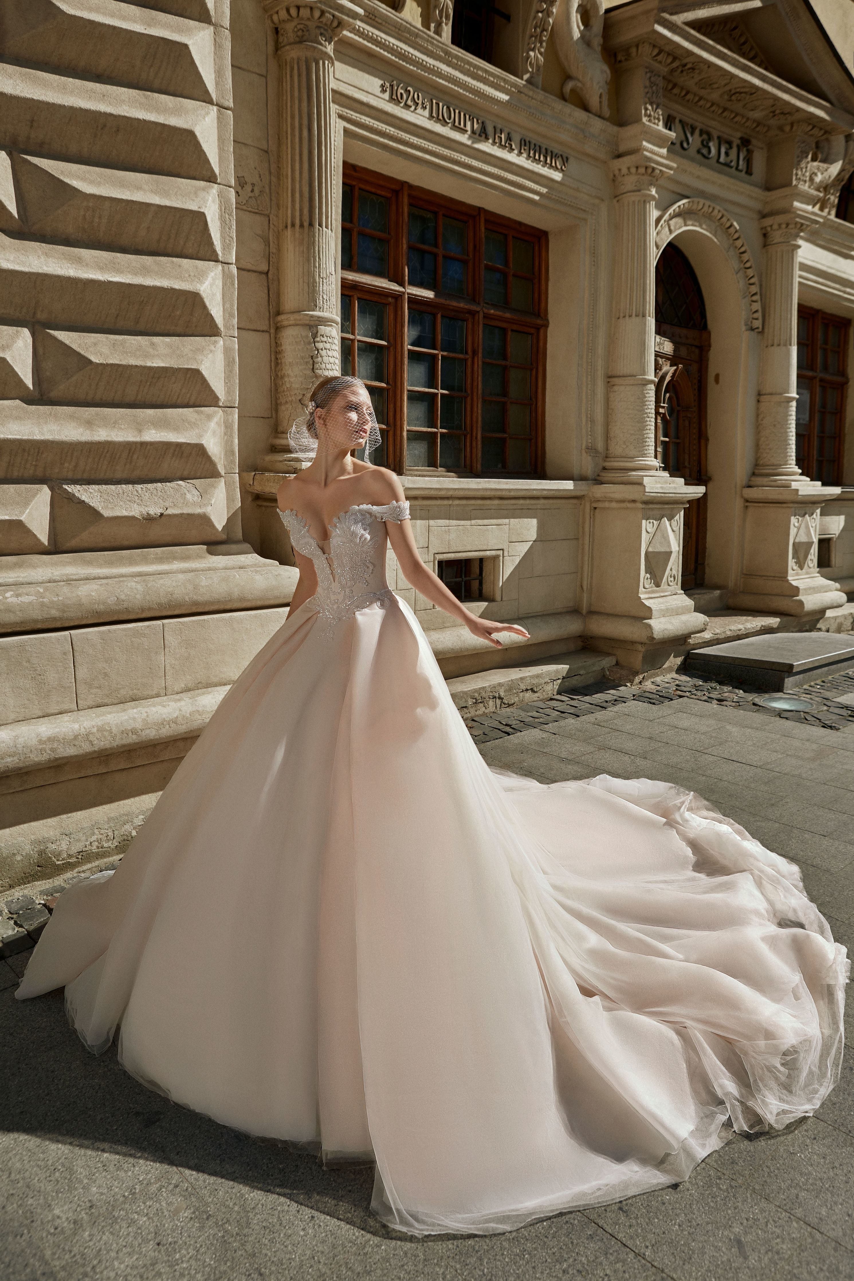 Amelia - Off the Shoulder Ball Gown with Sweetheart Bodice - Maxima Bridal