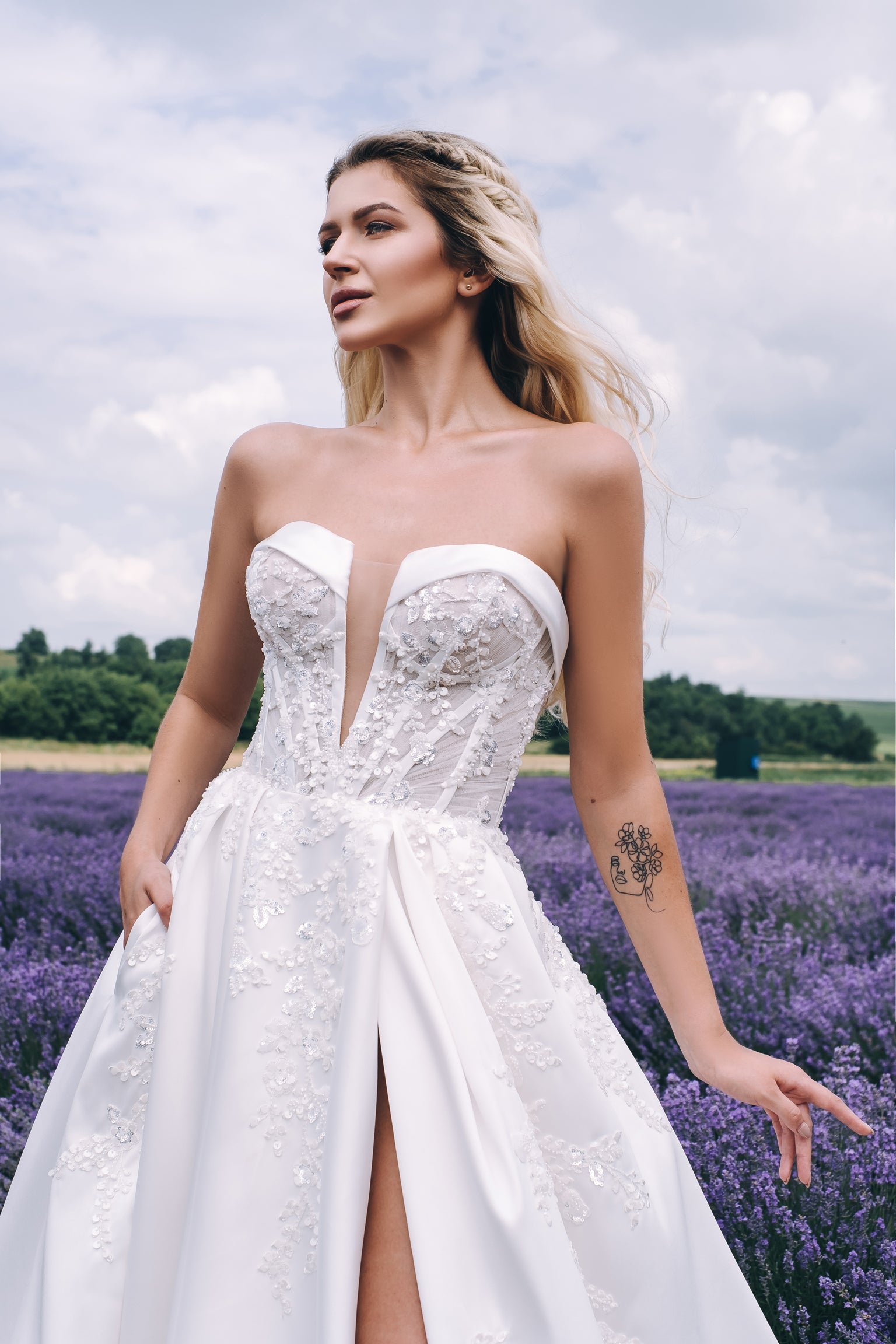 Avril - Strapless Satin Ball Gown with Sweetheart Bodice - Maxima Bridal