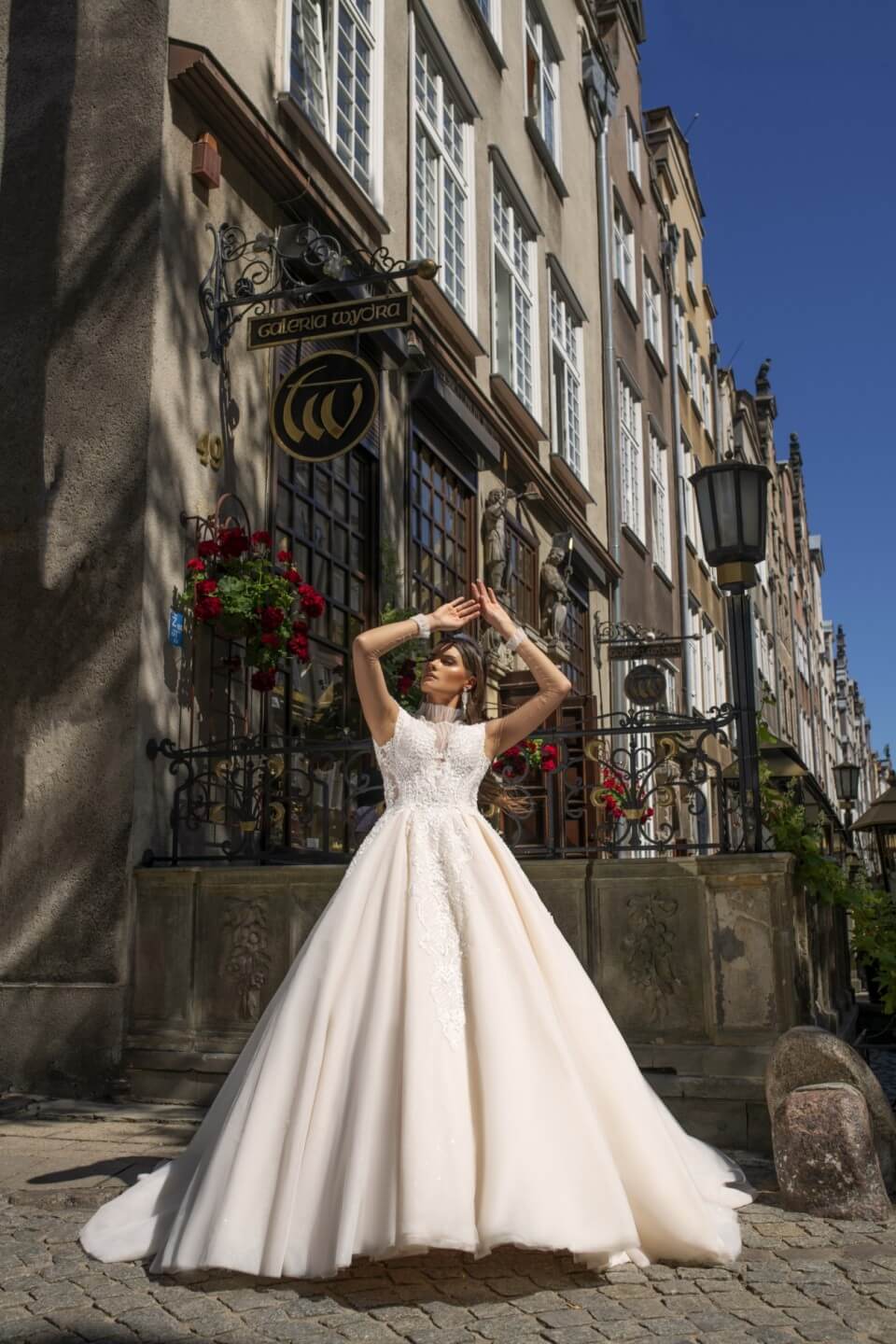 Valerie - High Neck Lace Royal Inspired Ball Gown - Maxima Bridal