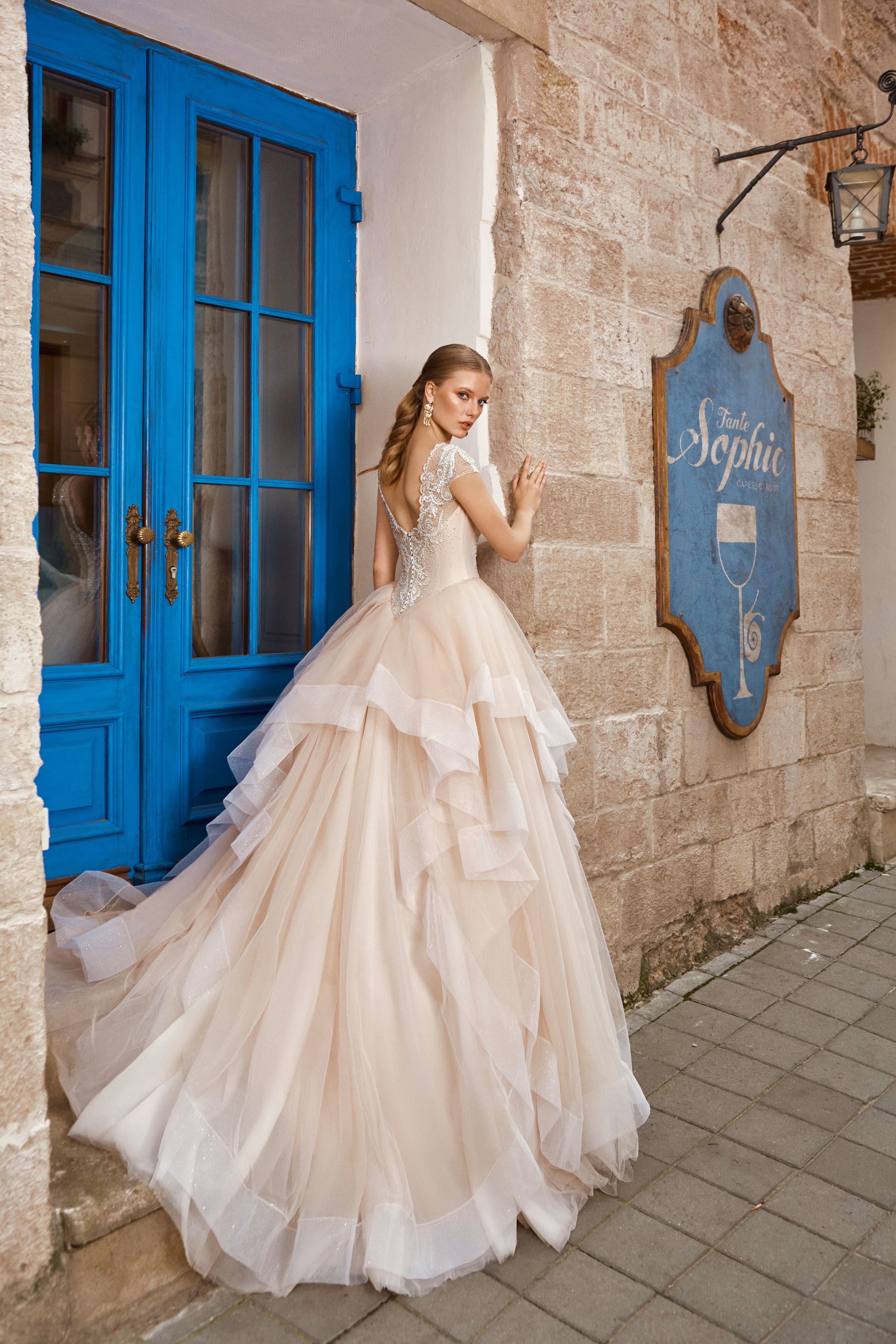 Sophie - Ruffled Skirt Ball Gown with Sweetheart Neckline - Maxima Bridal