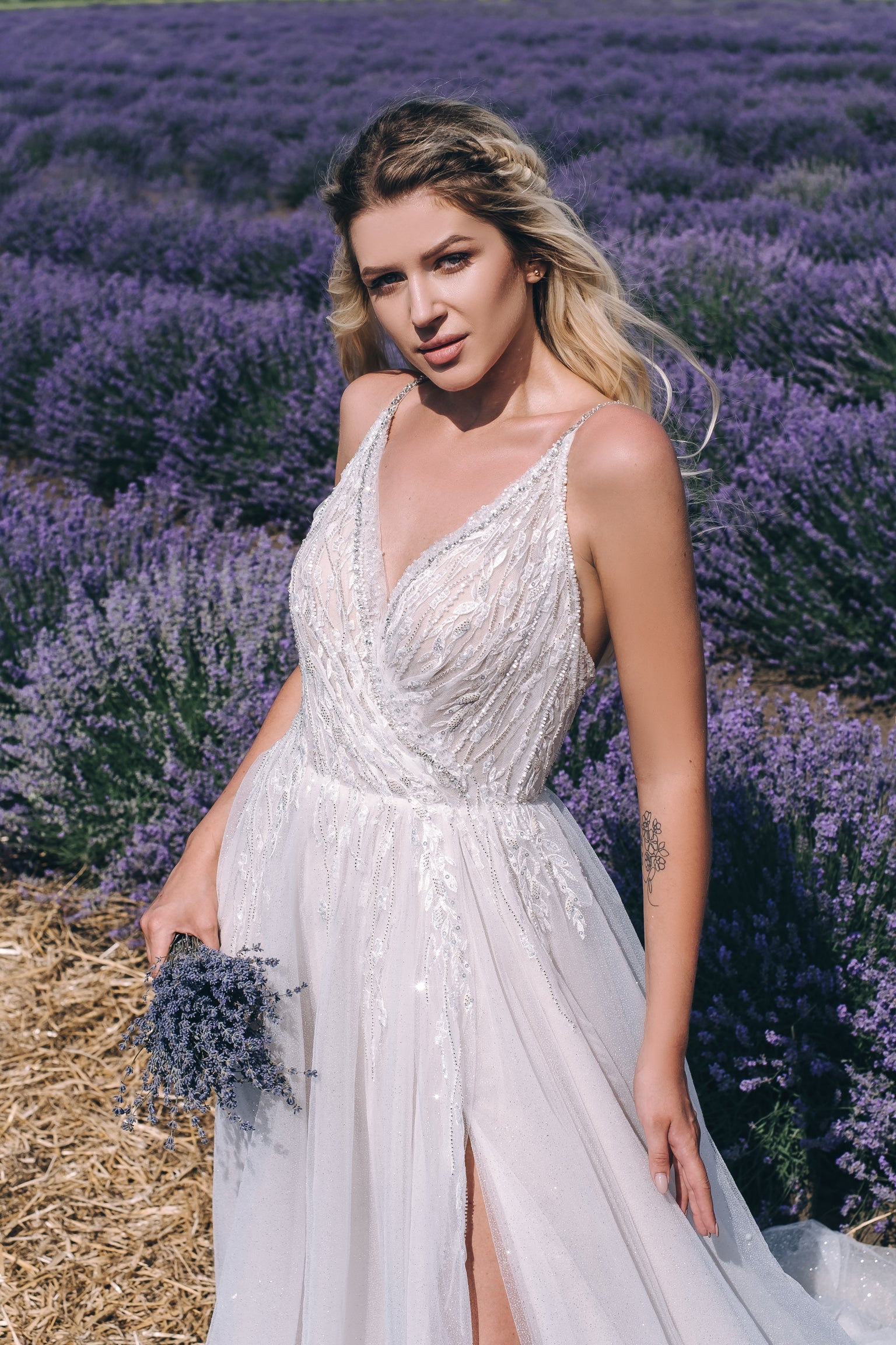 Remi - A-Line Wedding Dress with Side Slit - Maxima Bridal
