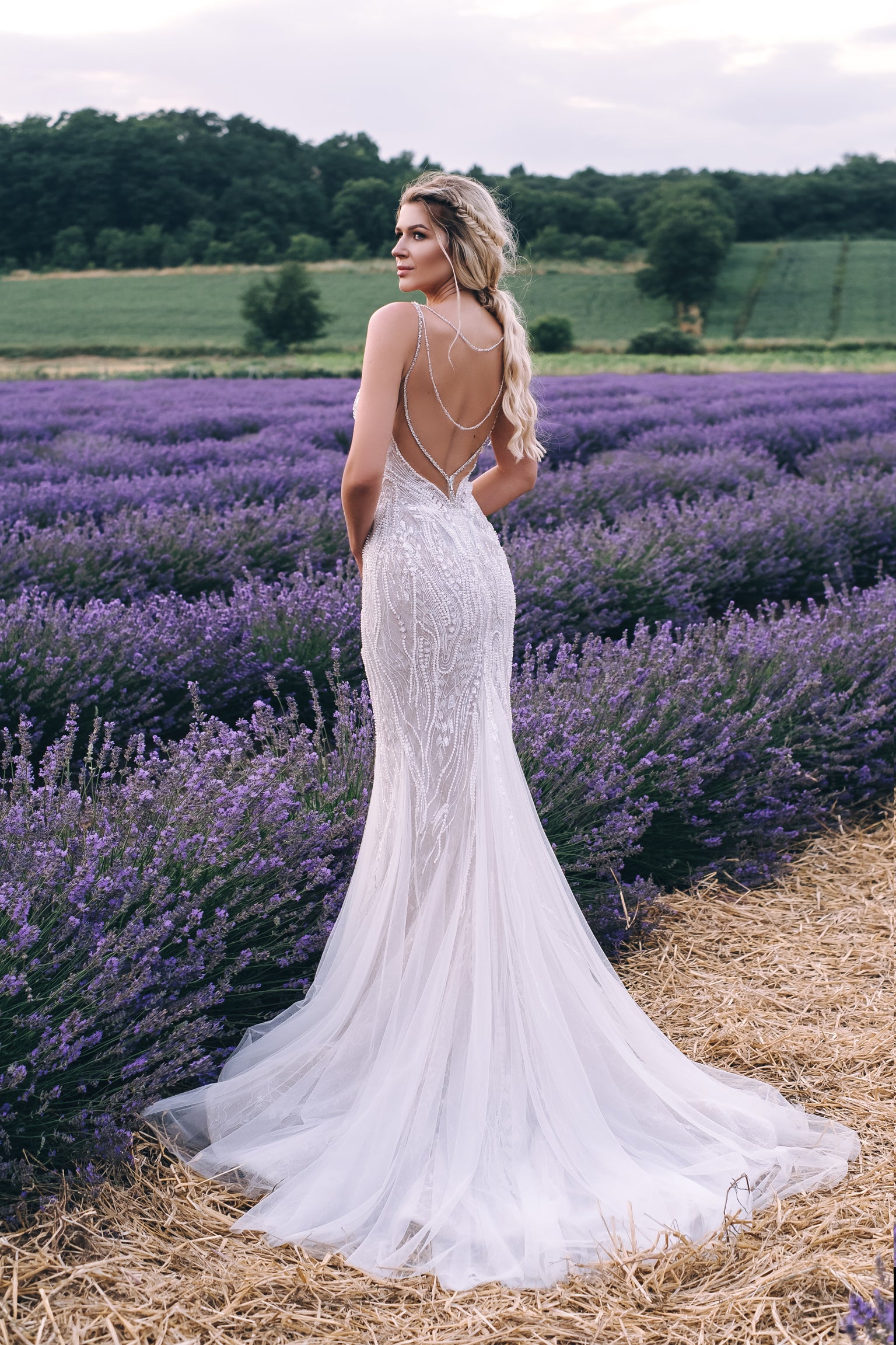 Isabelle - V Neck Open Back  Mermaid Wedding Dress - Maxima Bridal