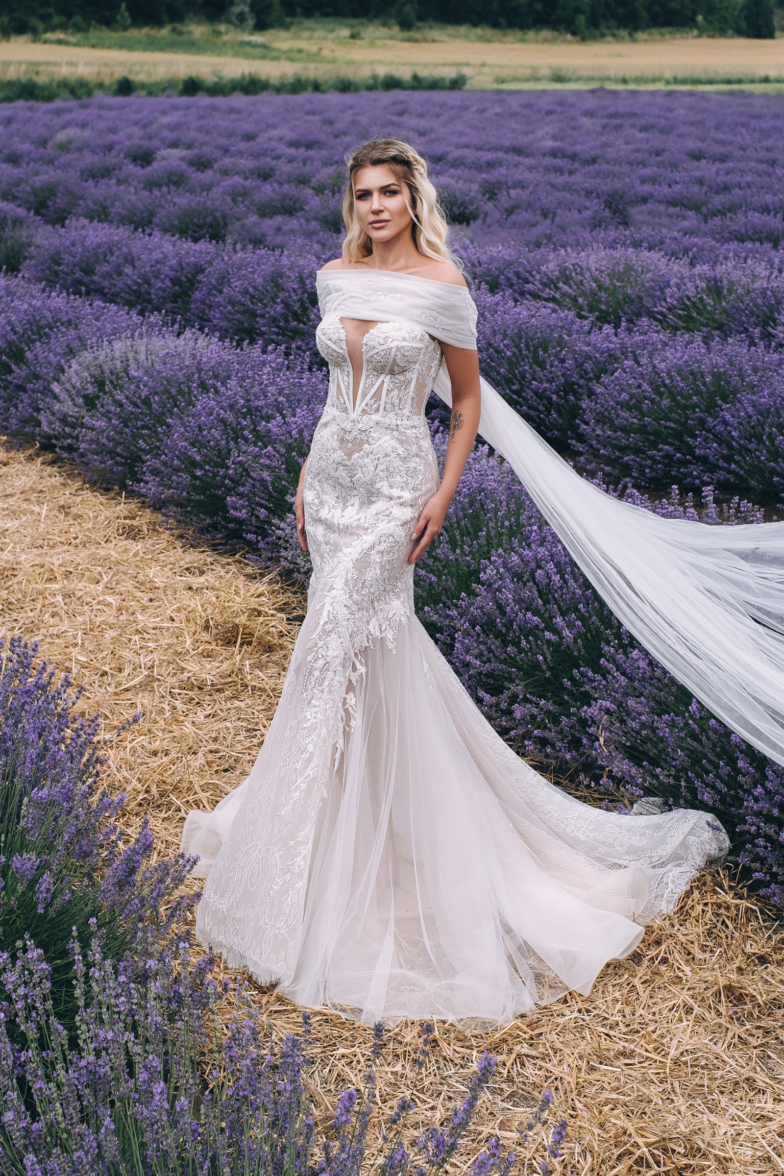 Chantal - Strapless Mermaid Lace Wedding Dress - Maxima Bridal