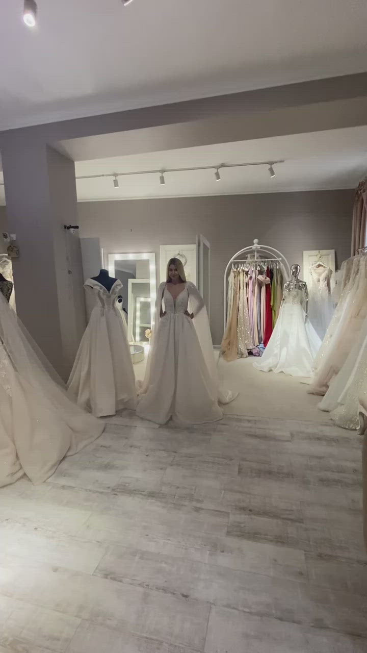 Annette - A-Line Wedding Dress with Detachable Sleeves