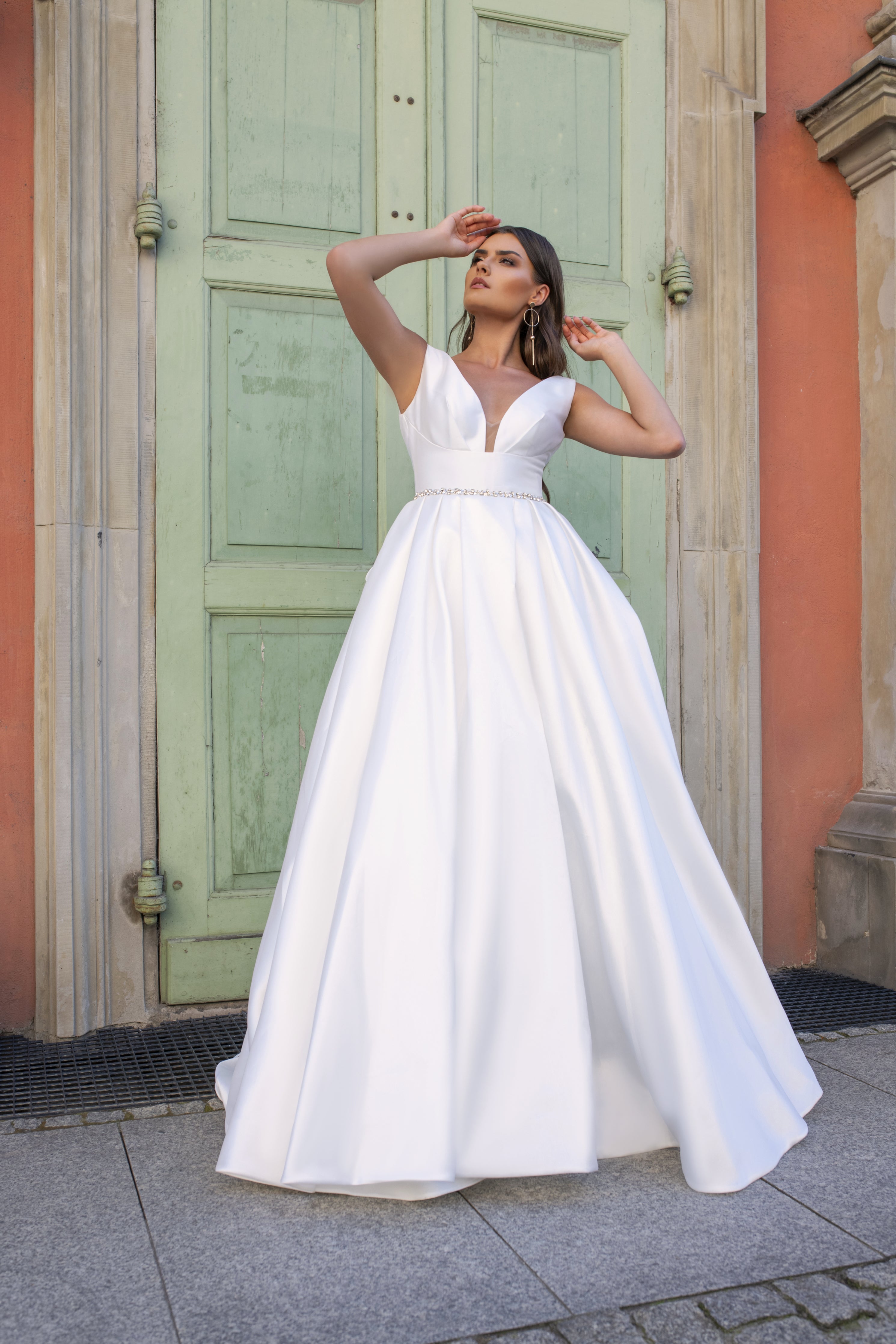 Rosalee - Seamed Bodice Silk Mikado Ball Gown - Maxima Bridal