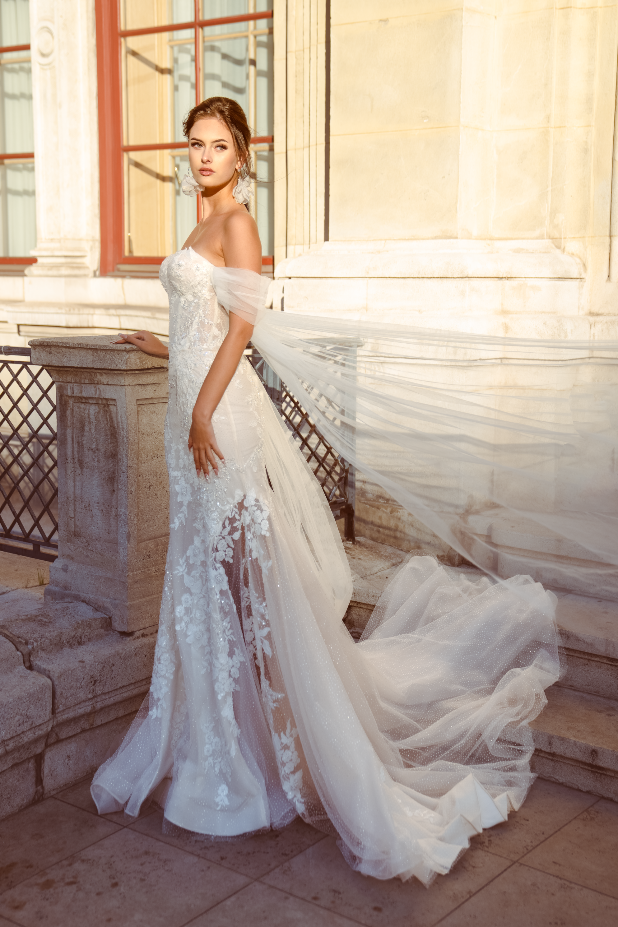 Olivia - Strapless Mermaid Lace Wedding Dress with Detachable Sleeves - Maxima Bridal