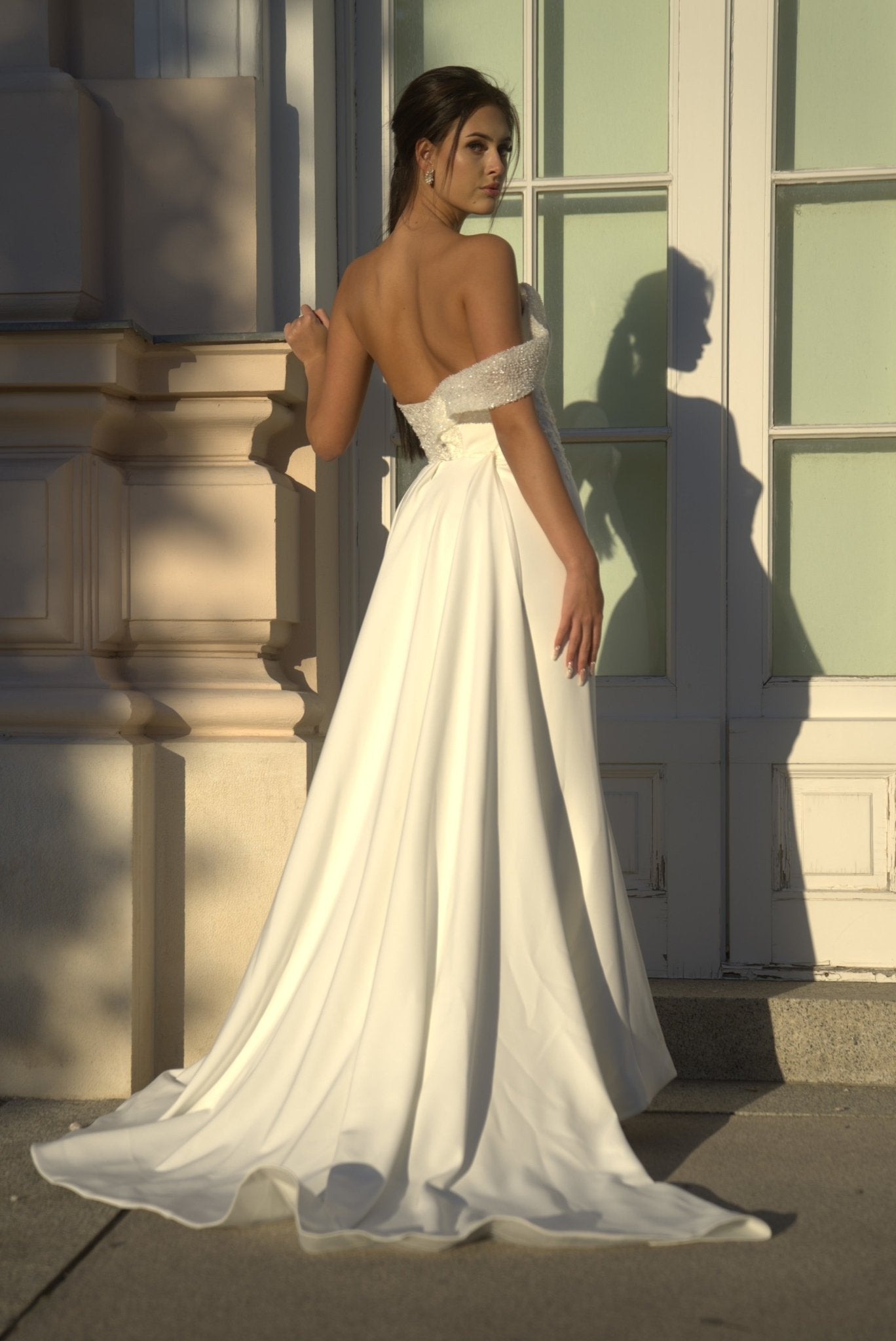 Angelina - A - line Wedding Dress with Side Slit - Maxima Bridal