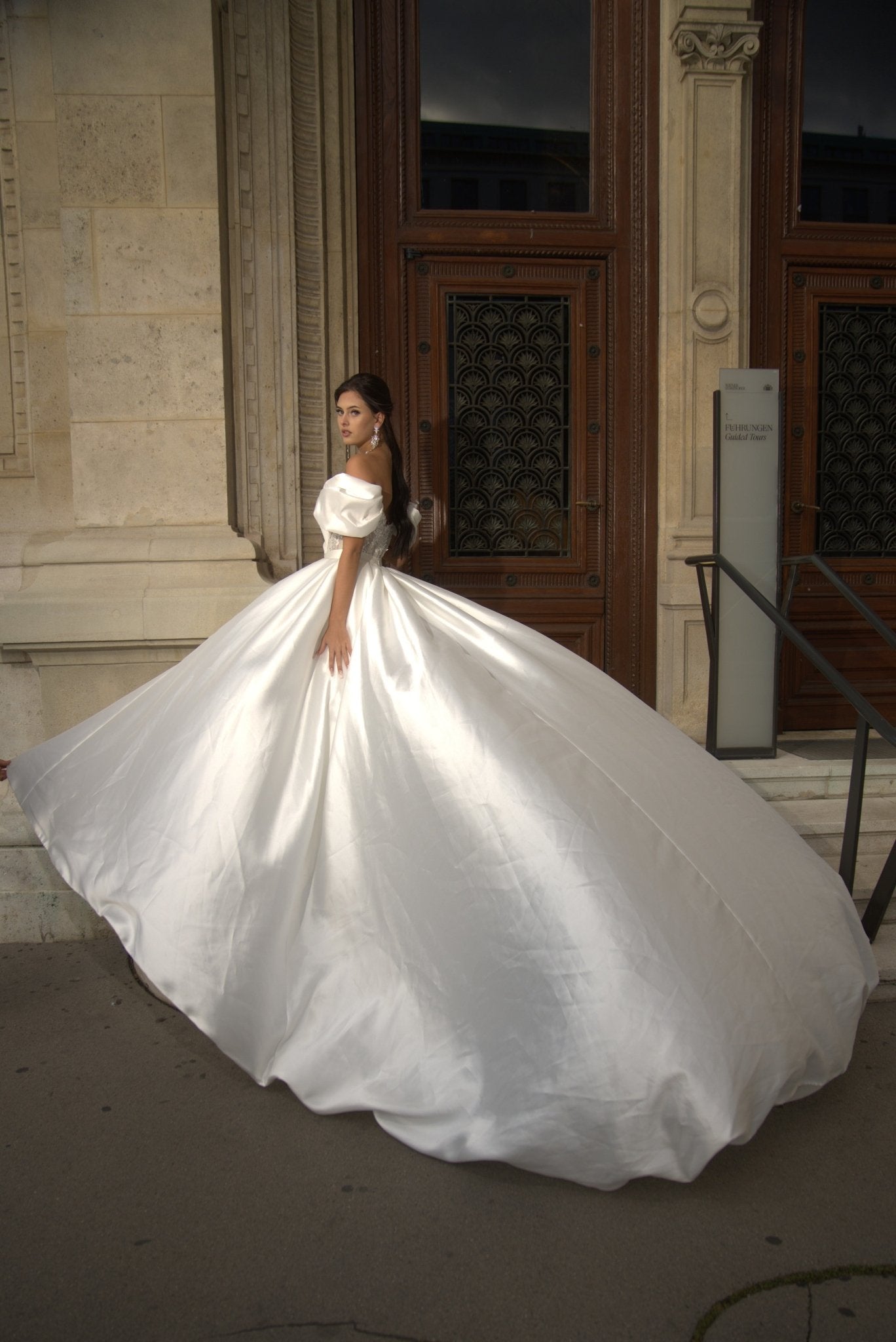 Anna - Glam Silk Mikado Wedding Dress with Detachable Skirt - Maxima Bridal