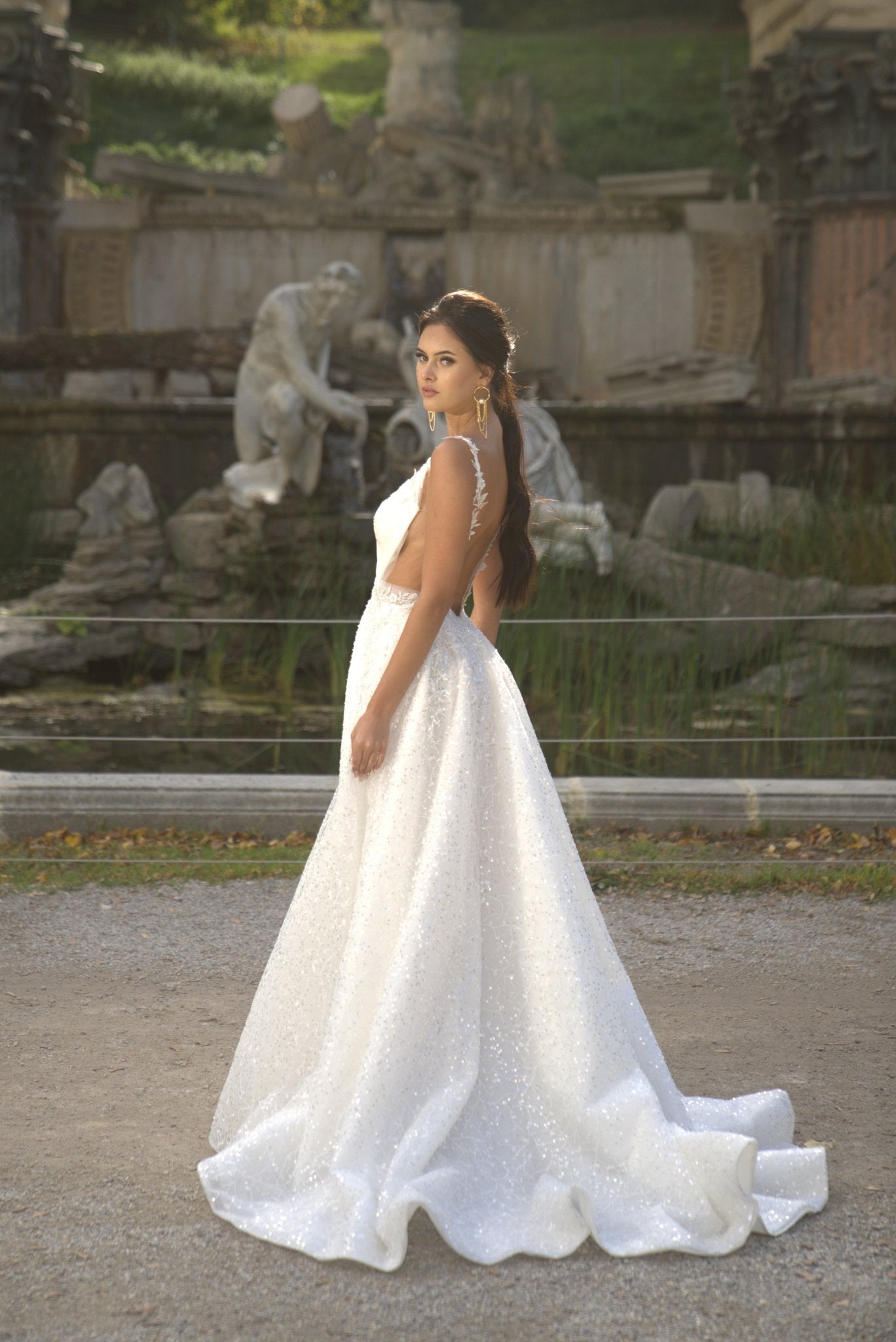 Chloe - Sparkling Ball Gown Wedding Dress with Open Back - Maxima Bridal