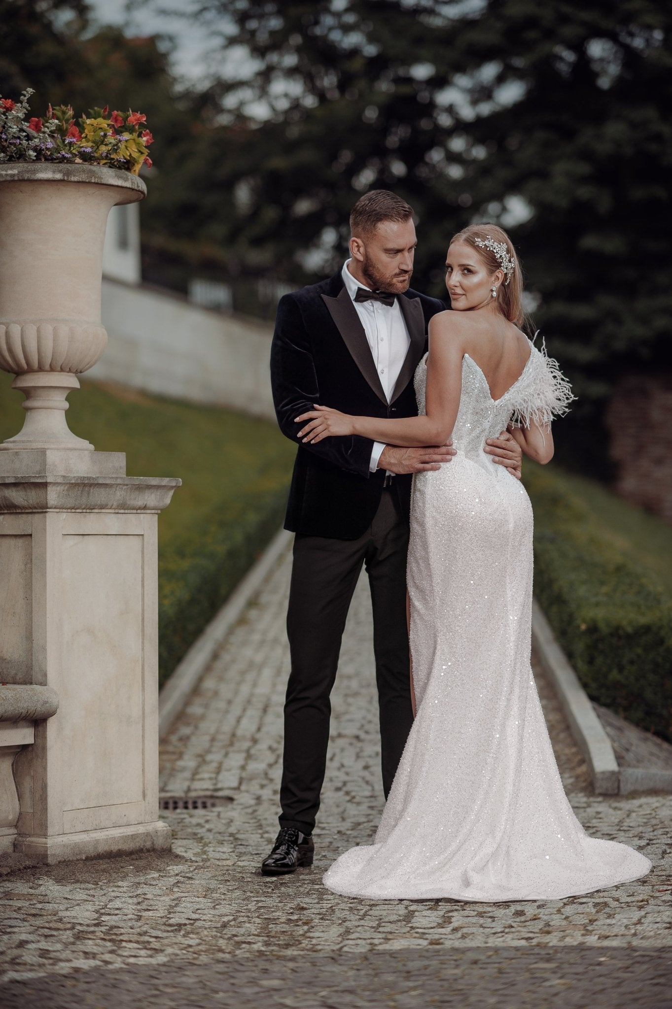 Colette - Glam Wedding Dress with Side Slit - Maxima Bridal