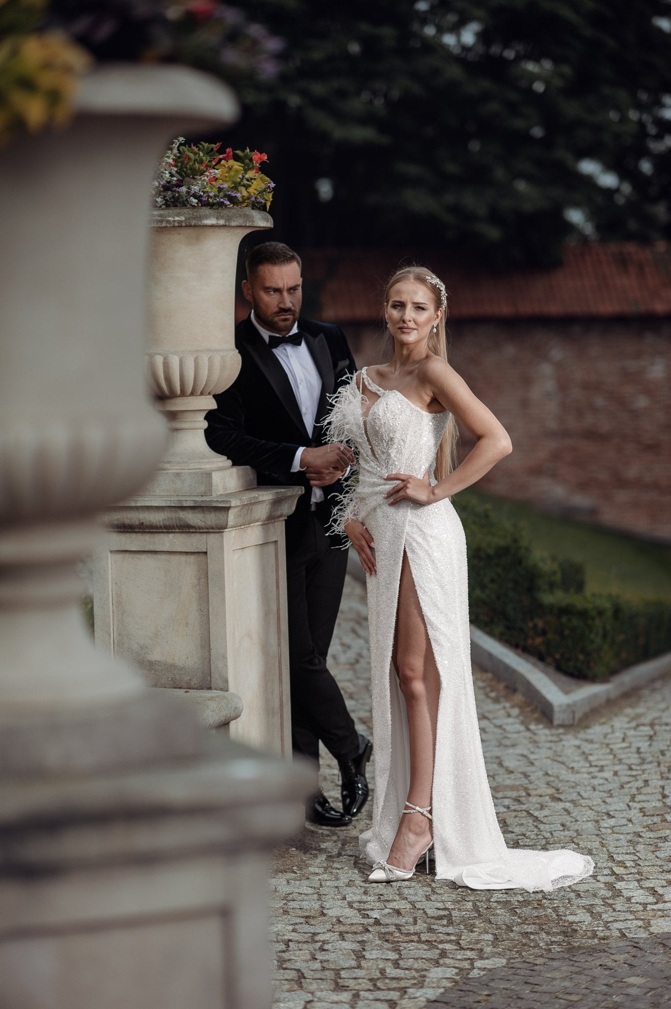Colette - Glam Wedding Dress with Side Slit - Maxima Bridal