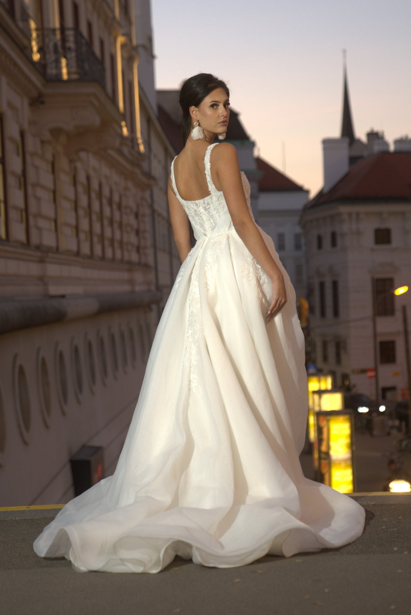 Elizabeth - A - Line Wedding Dress with Lace - Maxima Bridal
