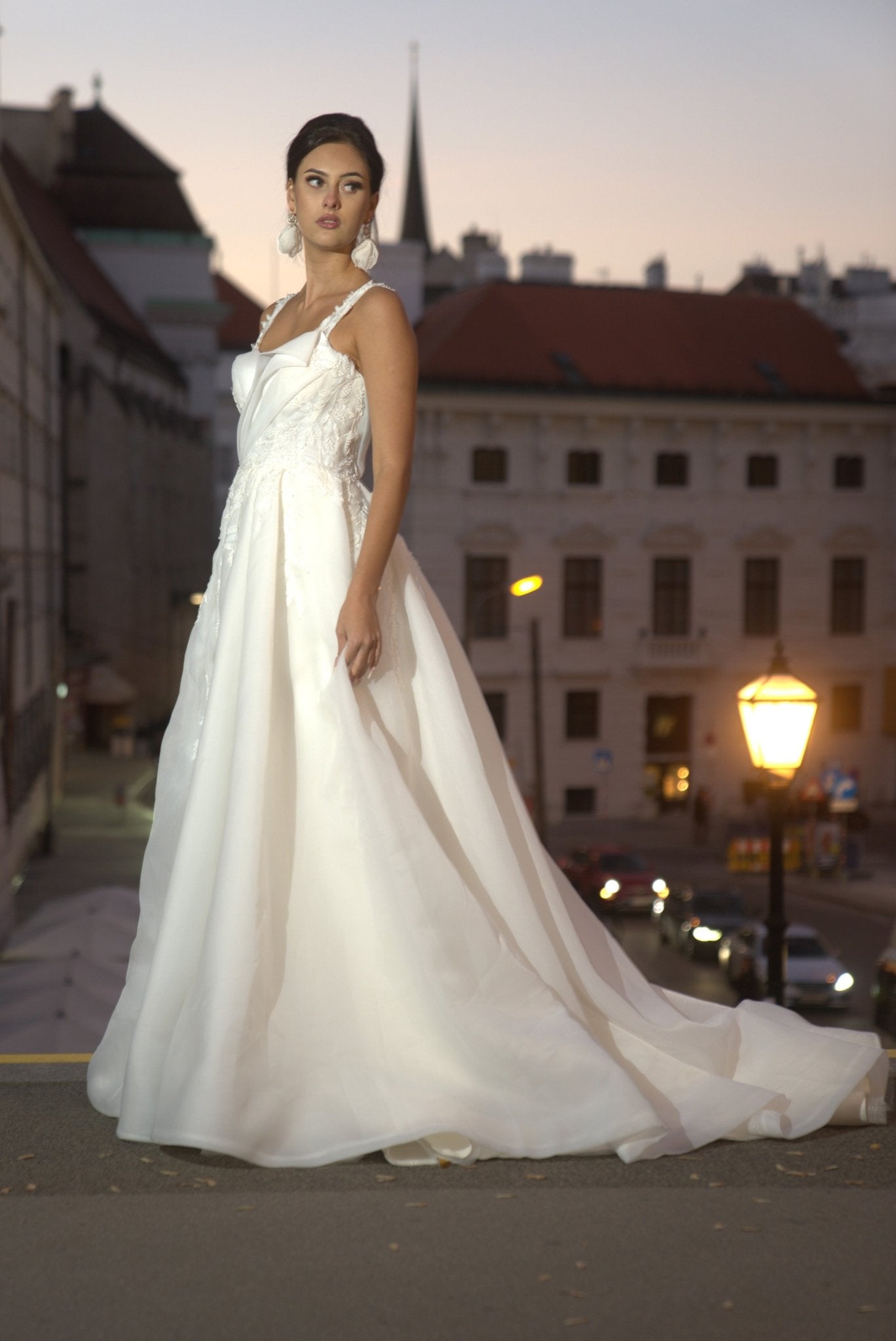 Elizabeth - A - Line Wedding Dress with Lace - Maxima Bridal