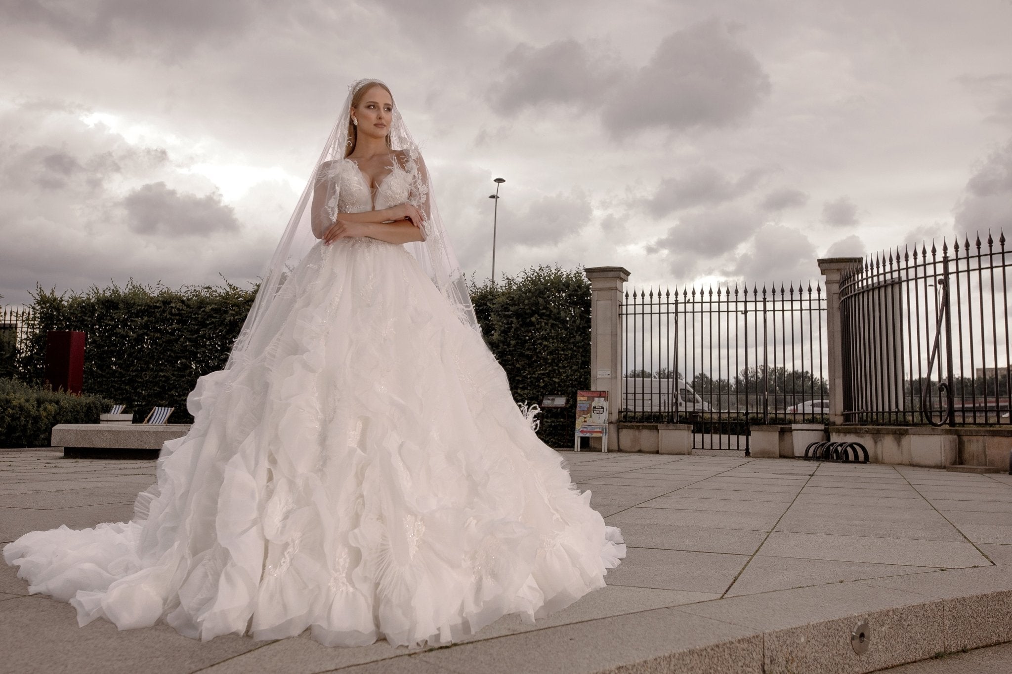 Melody - Strapless Sweetheart Ball Gown with Ruffle Skirt - Maxima Bridal