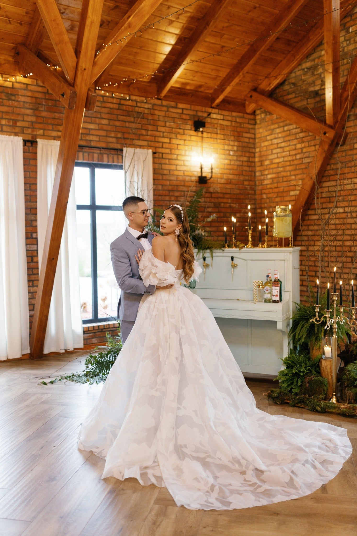 Zoe - Lace Off the Shoulder Ball Gown with Sweetheart Bodice - Maxima Bridal