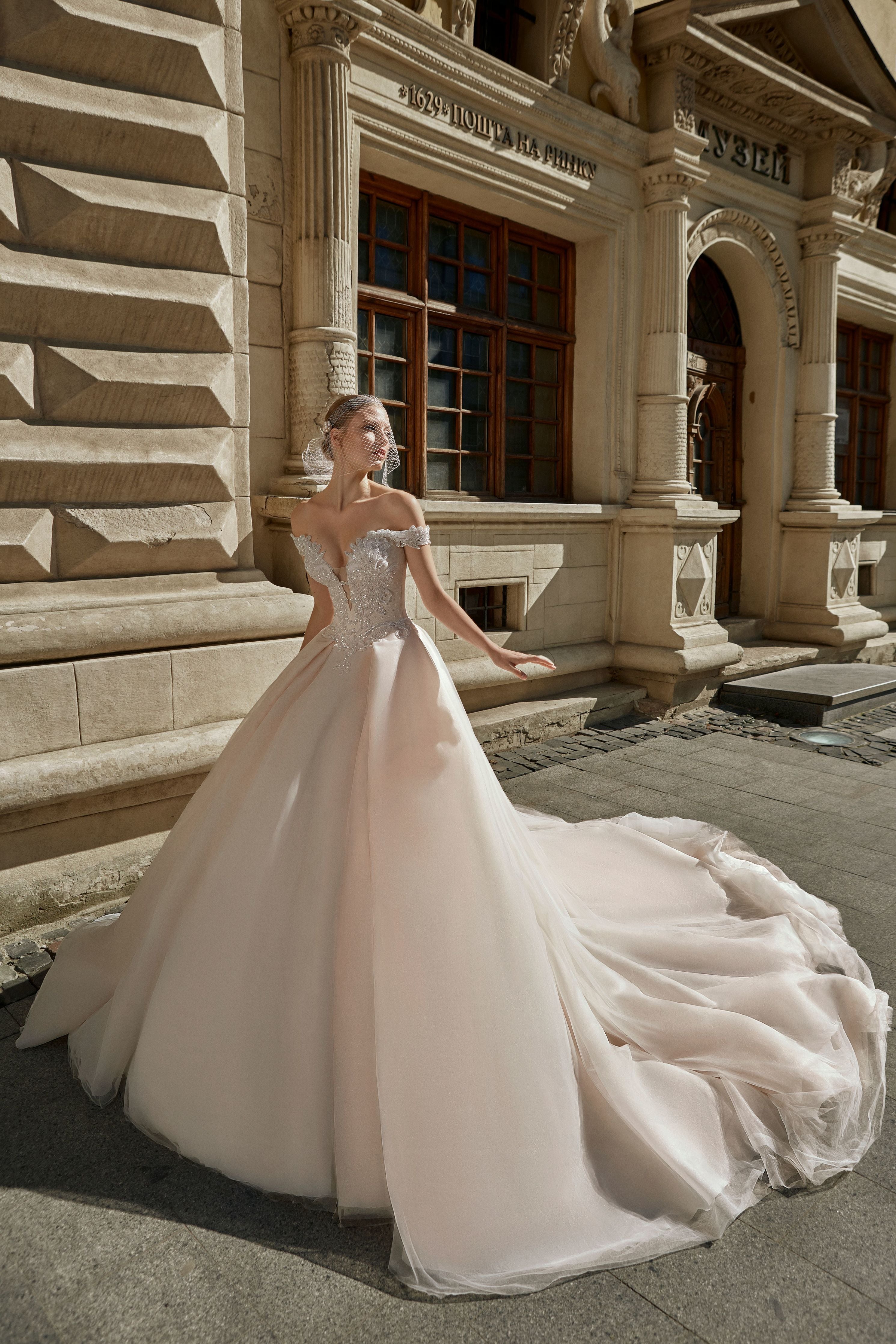 Celeste - Illusion Neckline A-Line Wedding Dress