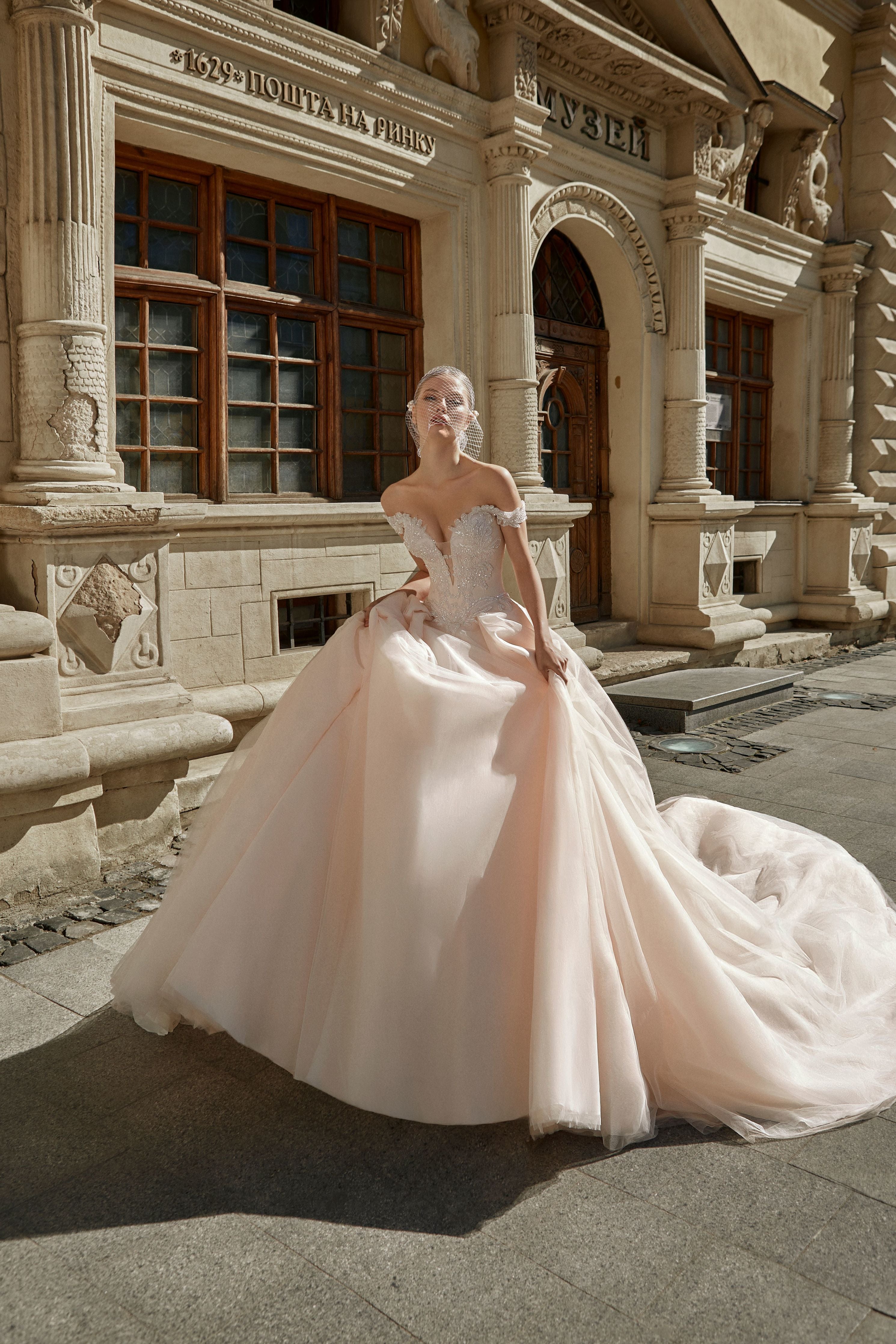 Amelia - Off the Shoulder Ball Gown with Sweetheart Bodice - Maxima Bridal