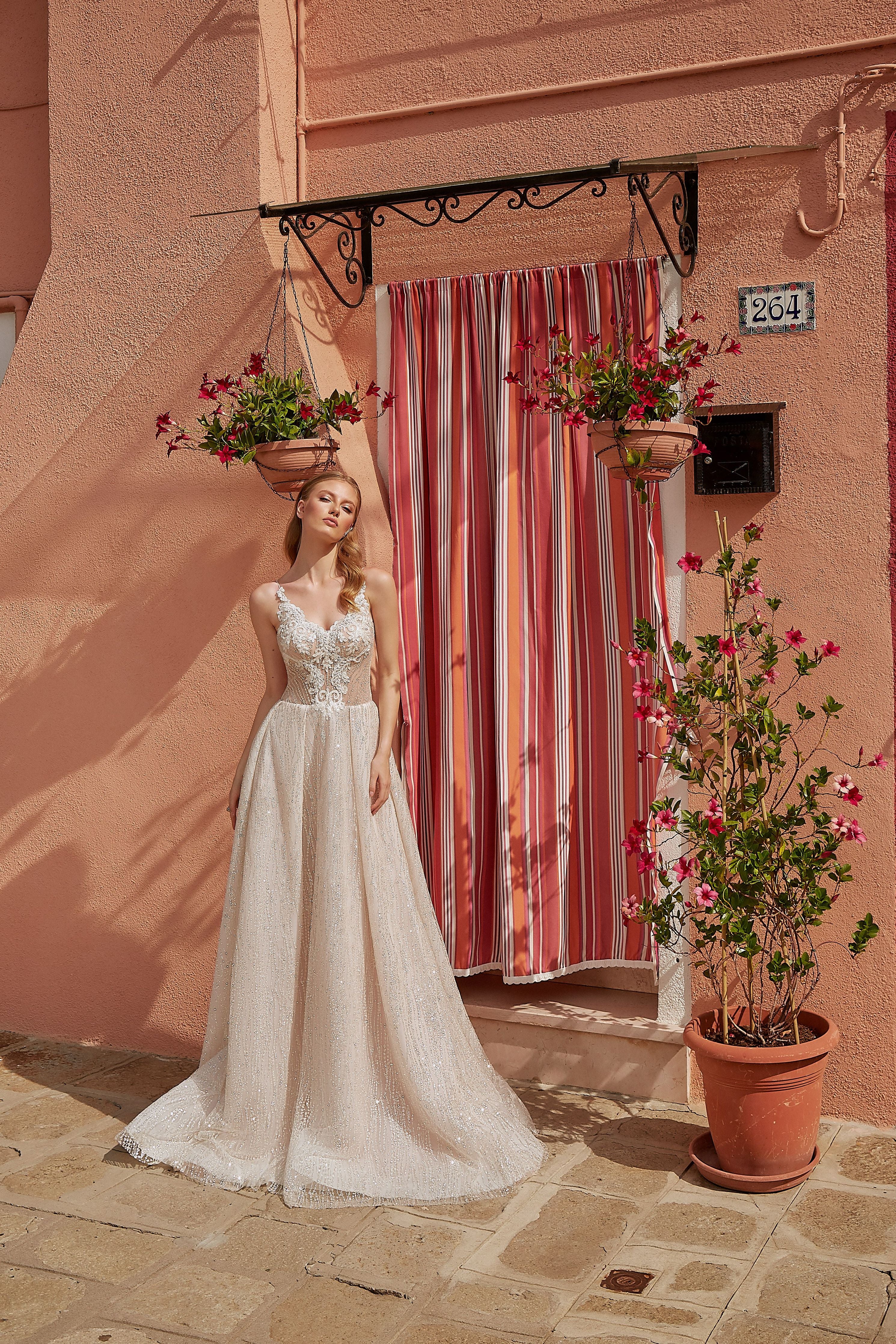 Ines - Sparkling A-Line Wedding Dress with Sweetheart Neckline - Maxima Bridal