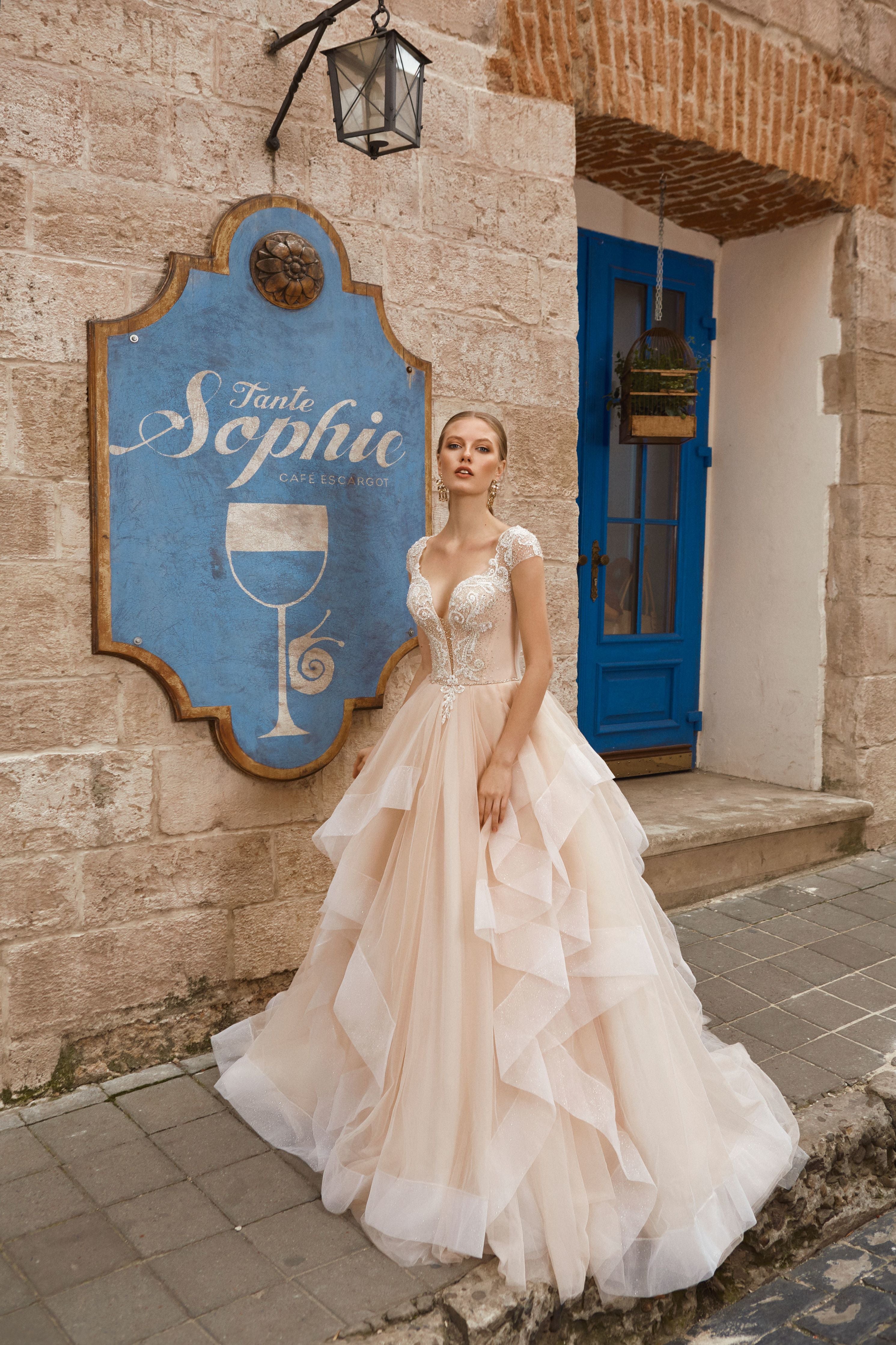 Sophie - Ruffled Skirt Ball Gown with Sweetheart Neckline - Maxima Bridal