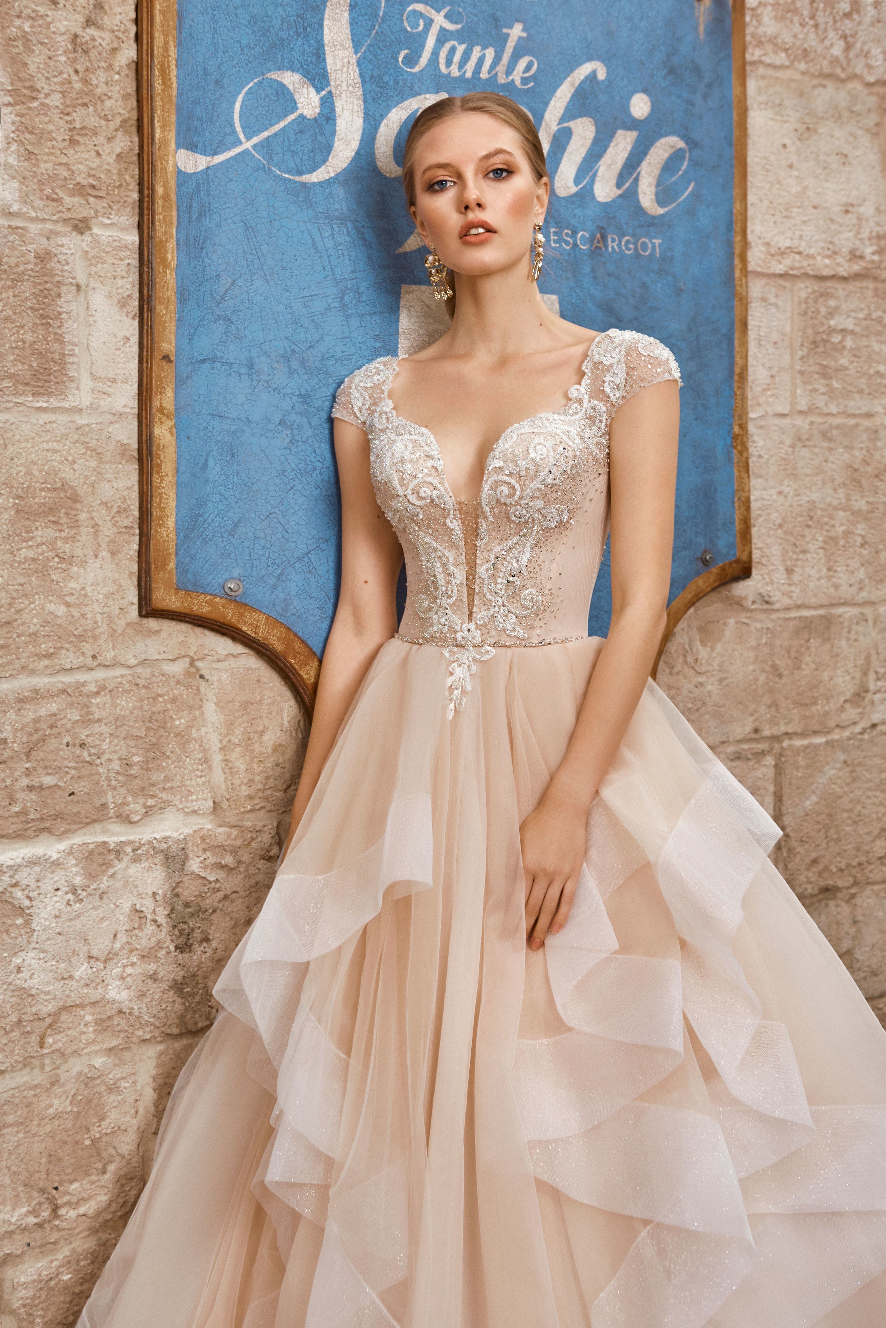 Sophie - Ruffled Skirt Ball Gown with Sweetheart Neckline - Maxima Bridal