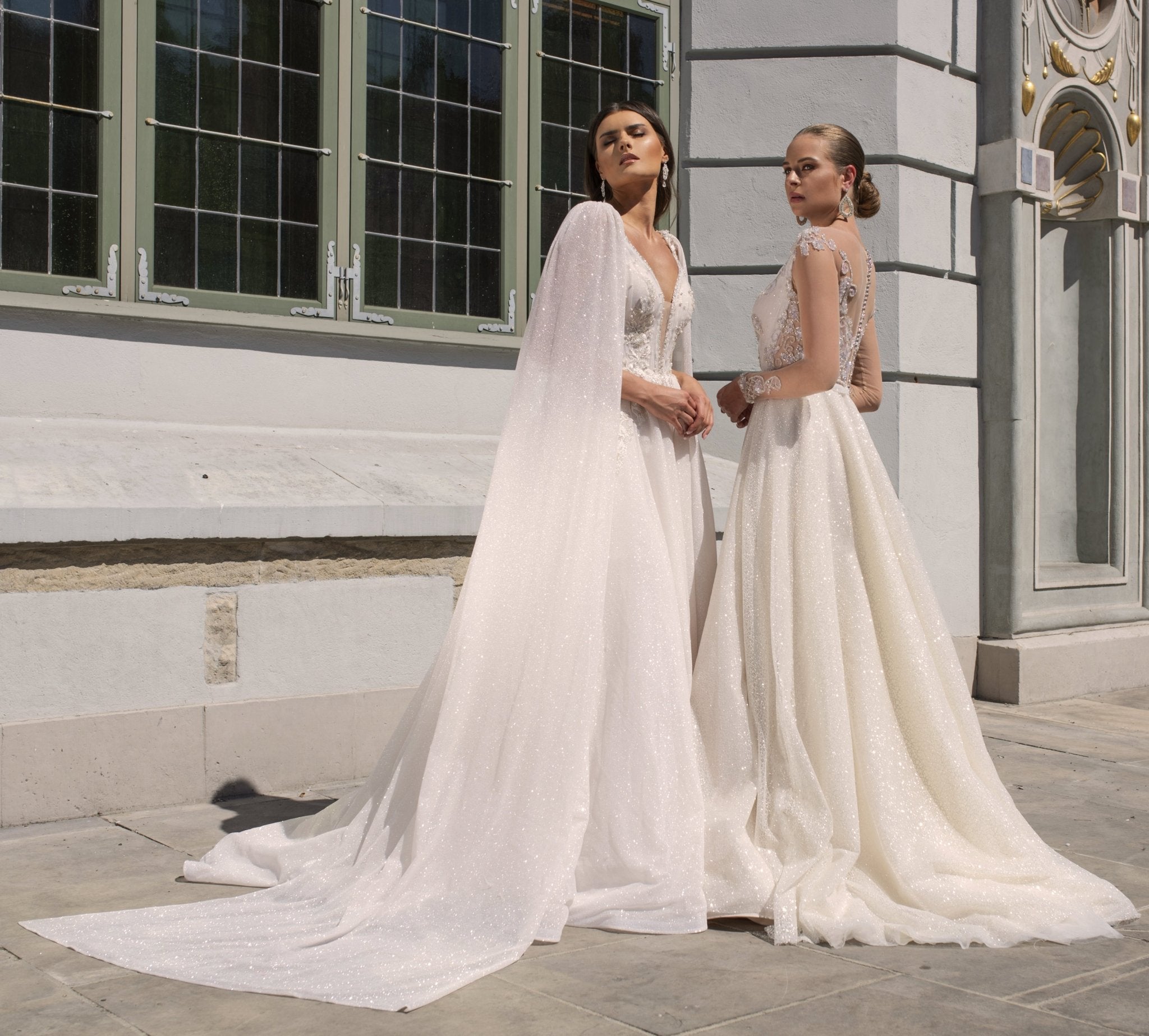 Annette - A - Line Wedding Dress with Detachable Sleeves - Maxima Bridal