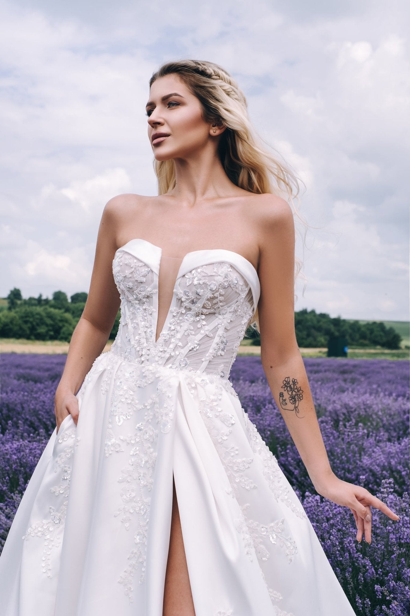 Avril - Strapless Silk Mikado Ball Gown with Sweetheart Bodice - Maxima Bridal