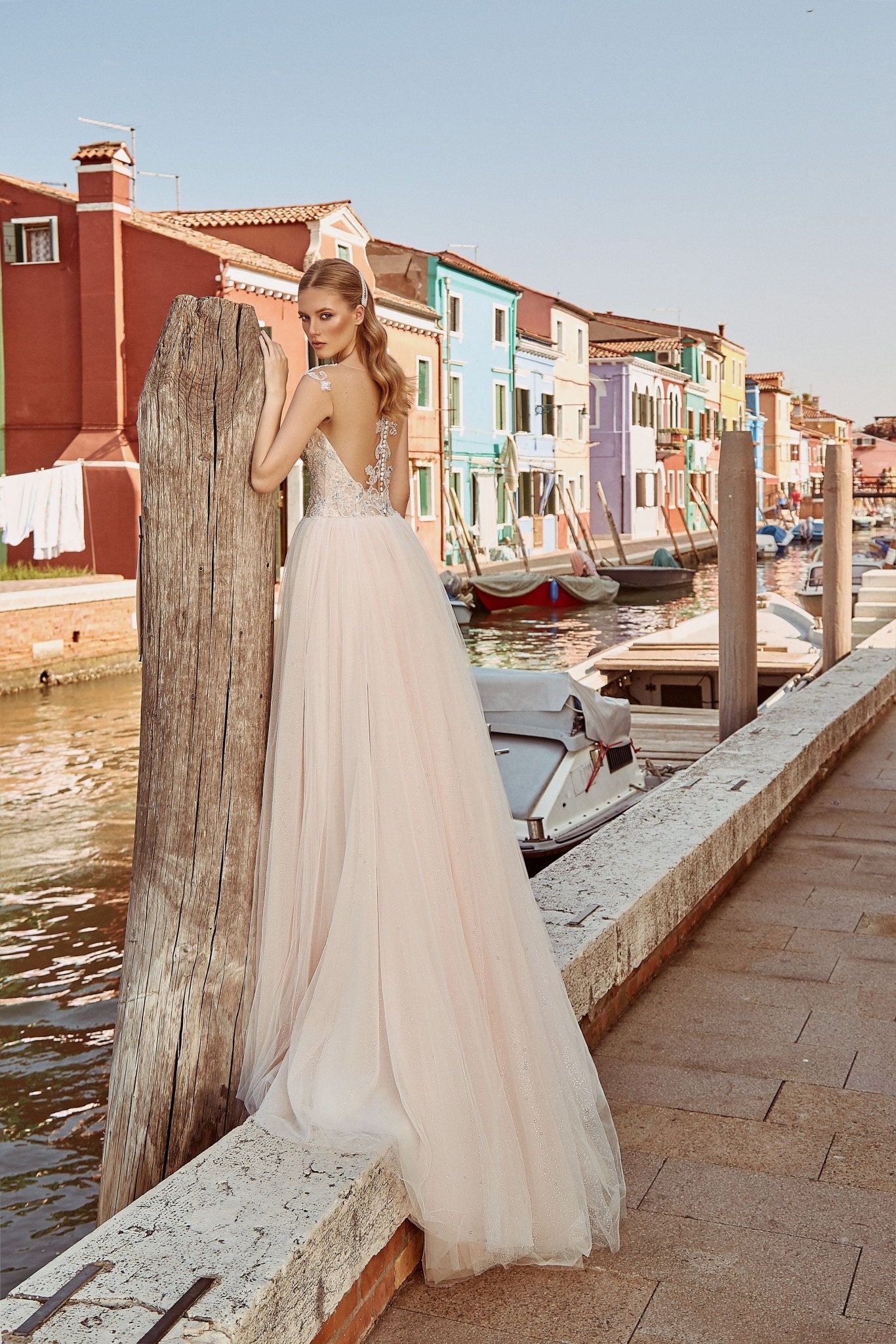 Celeste - Illusion Neckline A - Line Wedding Dress - Maxima Bridal