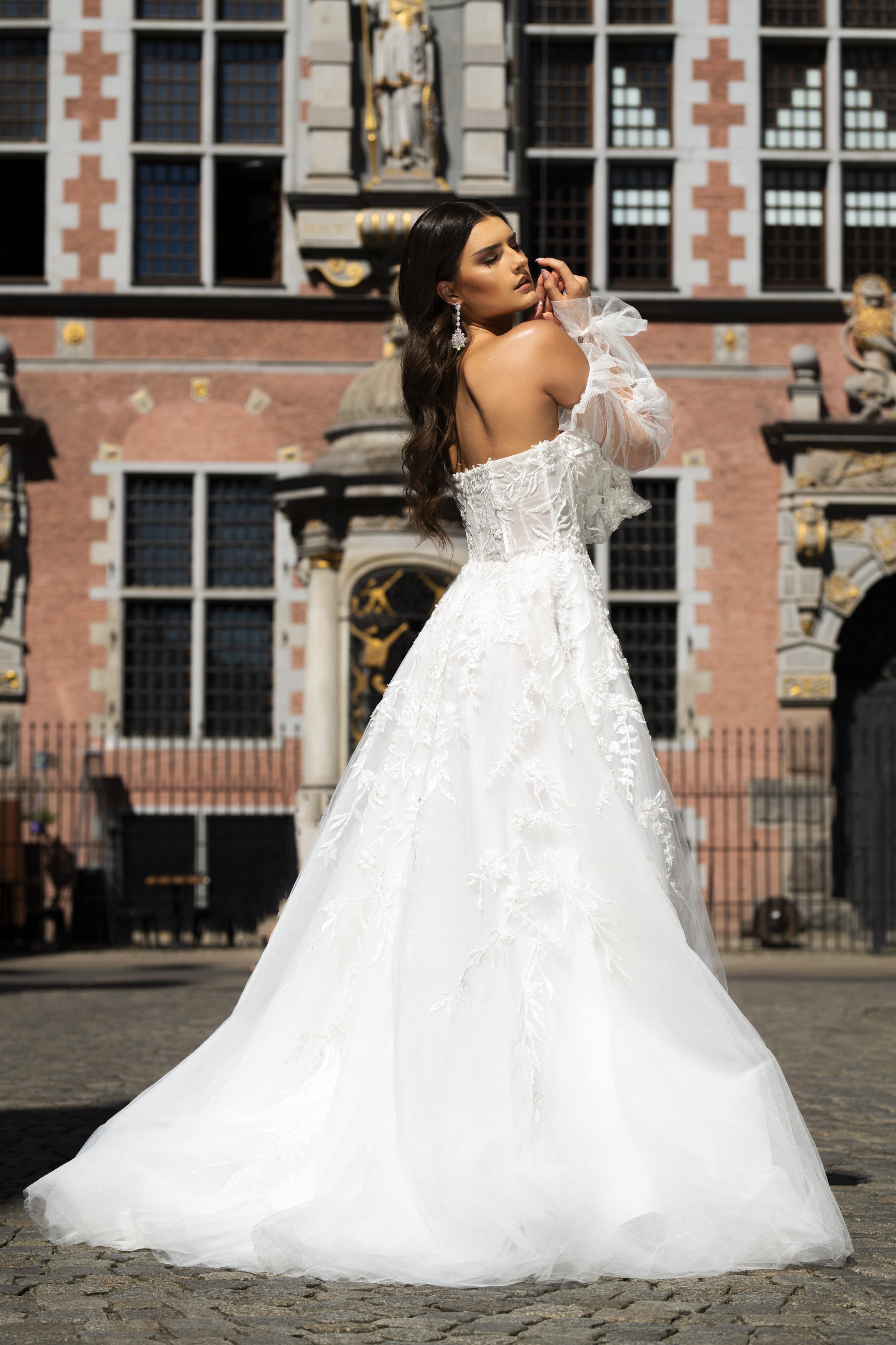 Elayne - Strapless Ball Gown with Sweetheart Bodice and Detachable Sleeves - Maxima Bridal