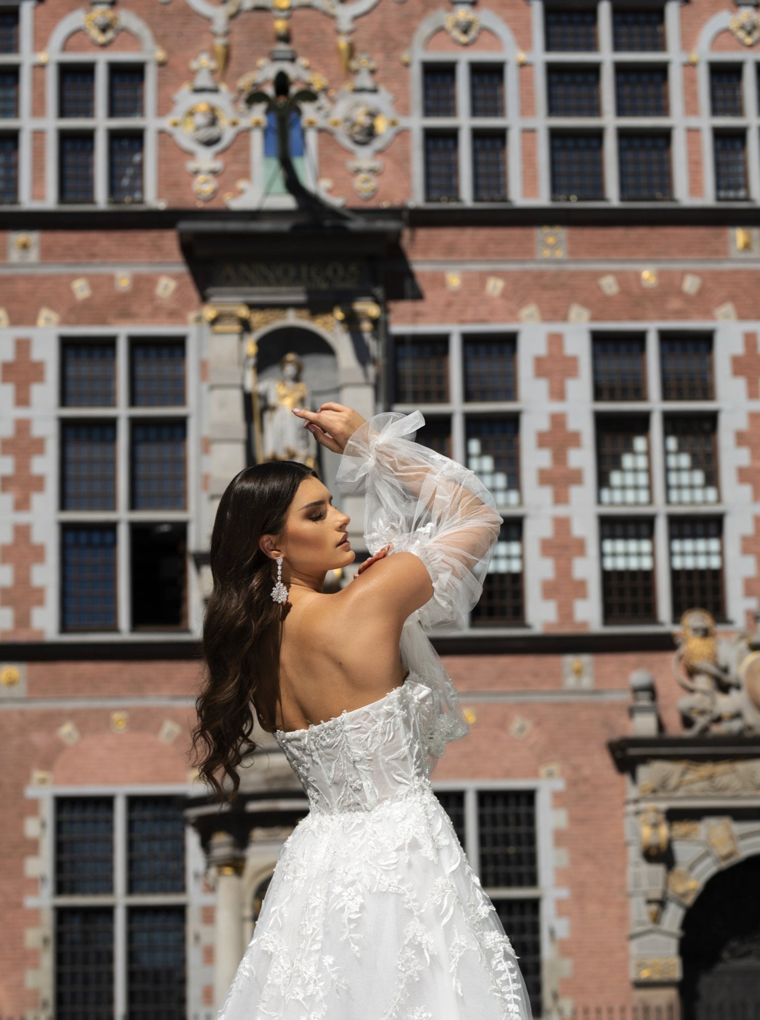 Elayne - Strapless Ball Gown with Sweetheart Bodice and Detachable Sleeves - Maxima Bridal