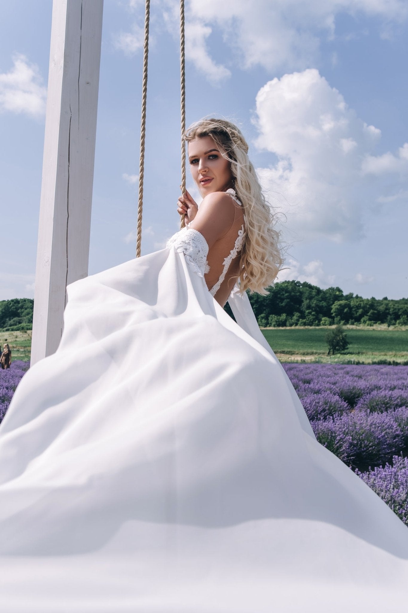 Jeanne - A - Line Wedding Dress with Side Slit and Illusion Back - Maxima Bridal