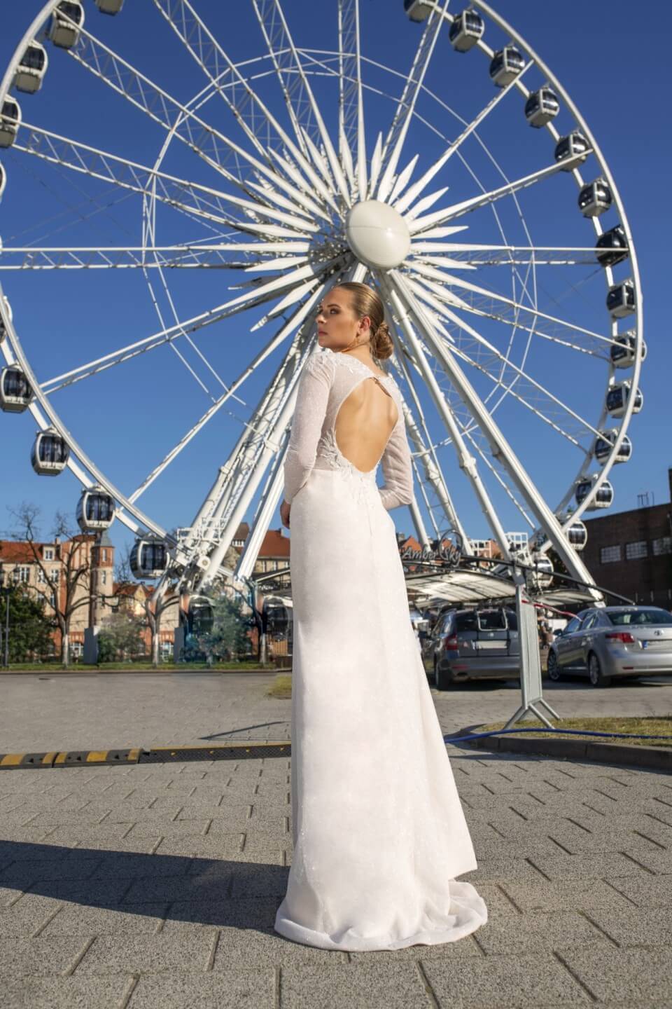 Ludivine - Long Sleeve Lace Wedding Dress with Keyhole Back - Maxima Bridal