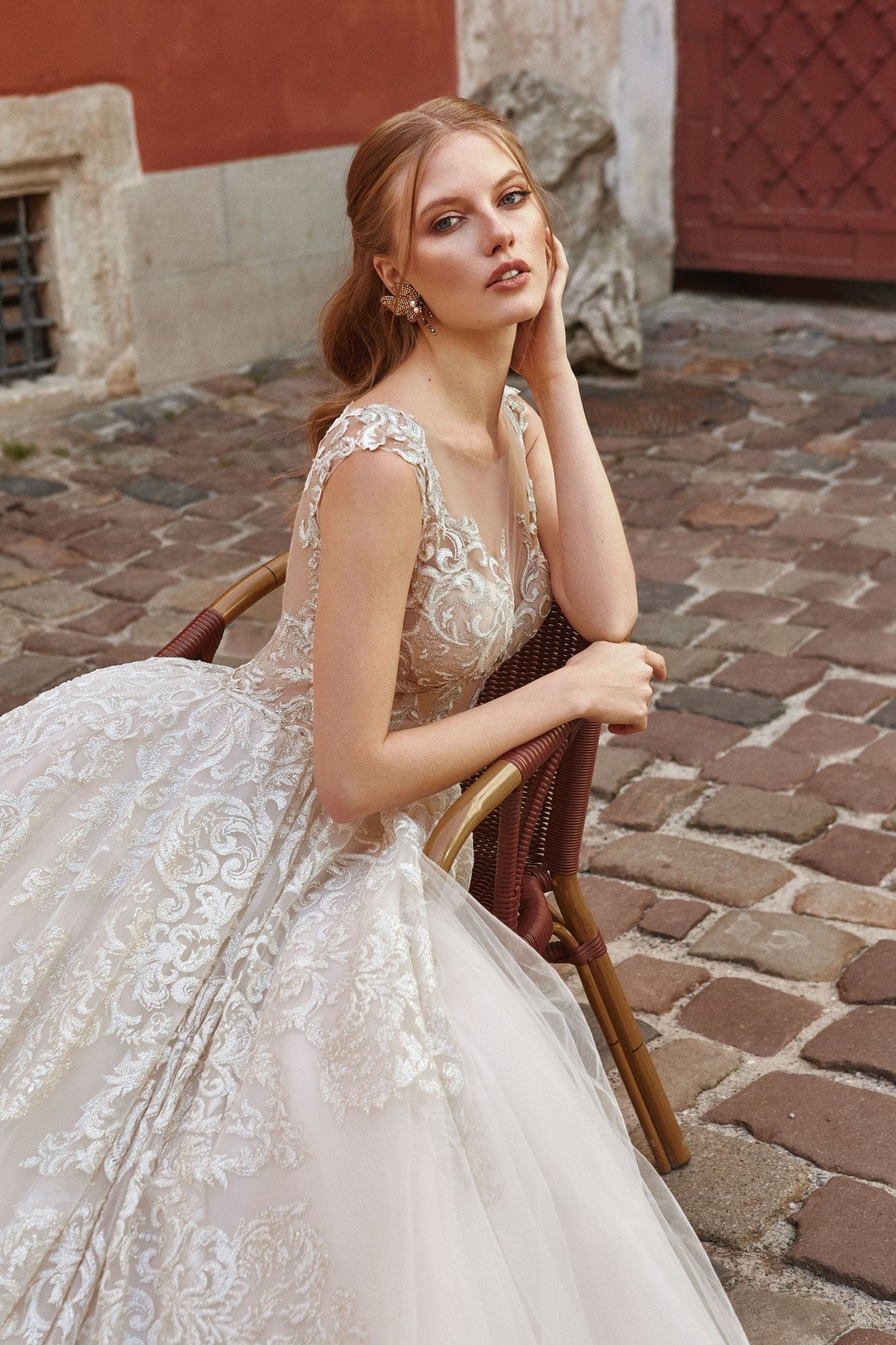 Serena - Lace and Tulle Ball Gown with Illusion Back - Maxima Bridal