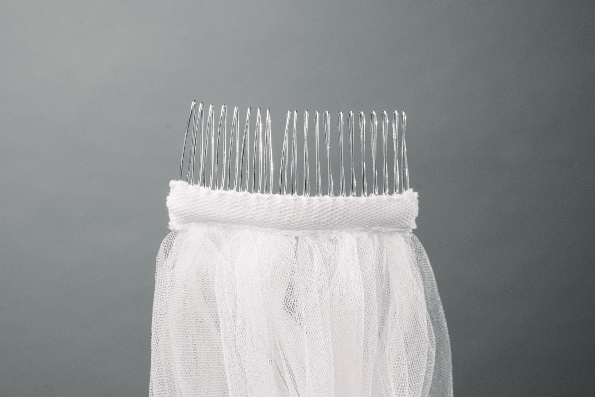 Simple 2 Tier Drop Wedding Veil with Blusher - Available in Different Lengths - Maxima Bridal