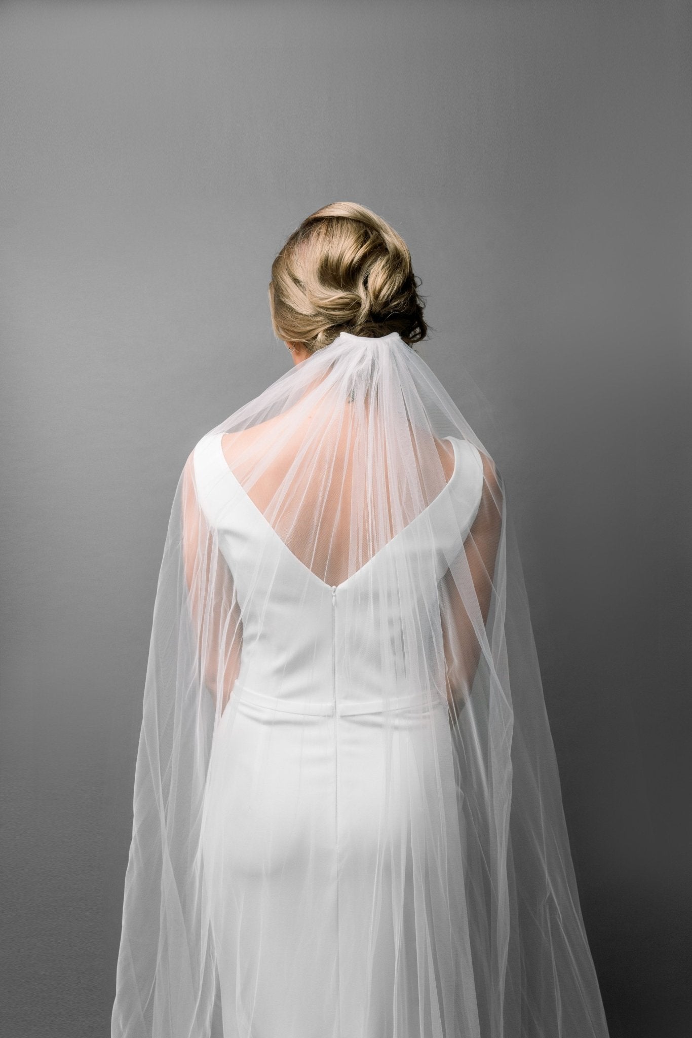 Simple Cathedral Length Raw Edge Bridal Veil - Maxima Bridal